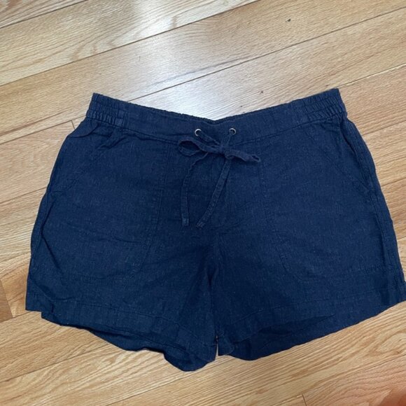 Kensie Jeans Navy Linen Blend Drawstring Shorts – Women’s M - Picture 1 of 5